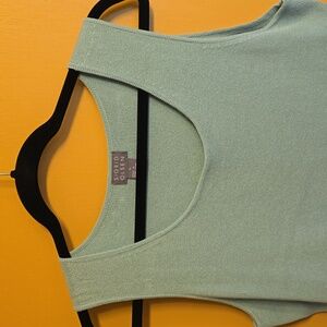 Sigrid Olsen Aquamarine Colored Knit Sleeveless Top Sz L